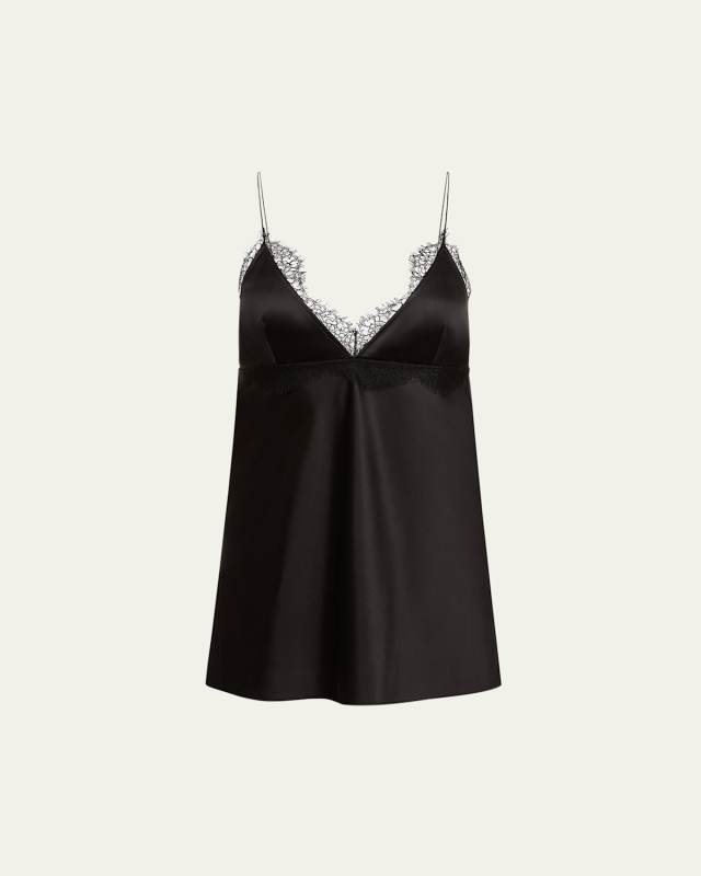 Lace-Trim Satin Cami